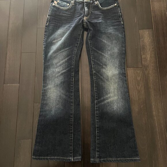 Low rise Parasuco Women's Navy and Blue Bootcut Jeans - Picture 2 of 5